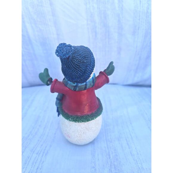 Handcrafted Snowman Figure 7 Inch Ceramic Holiday Decor Signed 2007 - Picture 2 of 3